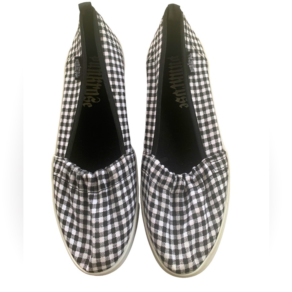 Womens black & white gingham PunkRose Flats